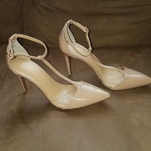 Thalia Sodi T-Strap Nude Heels